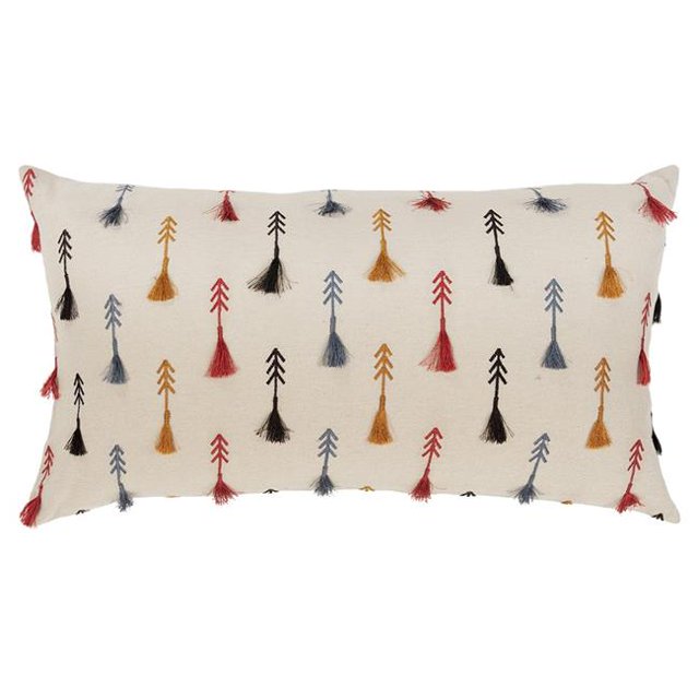 HomeRoots 403392 Ton Terre Plumes Flèches Oreiller Lombaire&44; Rouille