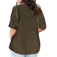 thumbnail image 5 of Plebaso Plus Size Tops for Women Short Sleeve V Neck Loose Blouses Casual Solid Color Womens Tunic Tops, 5 of 5