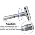 thumbnail image 3 of Mingshi Adjustable Safety Razor Double Edge Classic Men Shaving Mild to Aggressive 1-6 File Hair Removal Shaver it with 5 Blades, 3 of 5