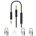 thumbnail image 1 of Ruiboury Car Stereo AUX Cable Computer Headphone Handsfree Phone Call Wire Control 3 .5mm Audio Cord silver 2Set, 1 of 6