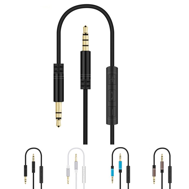 Ruiboury Car Stereo AUX Cable Computer Headphone Handsfree Phone Call Wire Control 3 .5mm Audio Cord silver 2Set