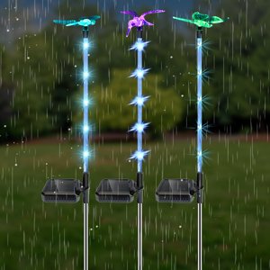 3PCS Solar Cummingbird Grassland Light Acrylic Ground Lampe Colorful Garden Lights Outdoor Patio Lights Lights outdoor Lights for Yard on Poles Star Light Headliner 600 Lampe de table pour lampes de cour