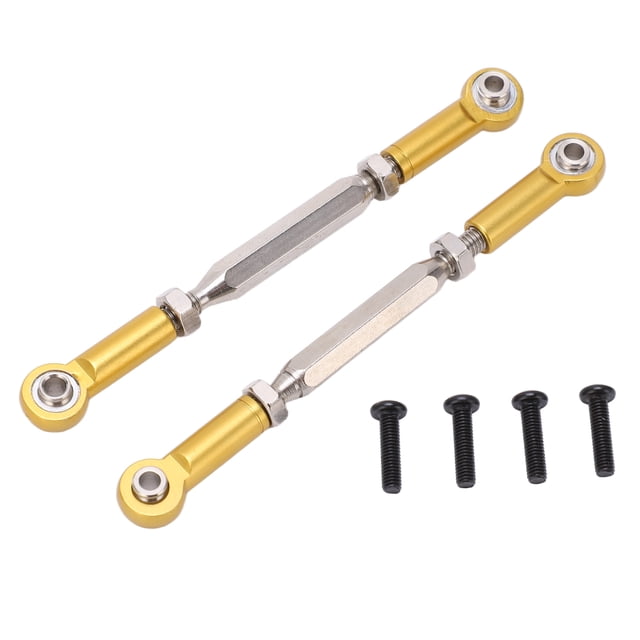 Steering Shaft Tie Rod, 2Pcs Steering Rear Suspension Arm Tie Rod Refined Appearance Reduce Bumps Wear Resistant For JLB 1/10 Racing Big Foot Truck Gold