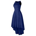 thumbnail image 4 of Robes Maxi pour Femmes 2023 Mode Décontractée Femmes Col Rond Uni Vintage Élégante Midi Soirée Fermeture Éclair Sans Manches Robe de Fête Robes pour Femmes Élégantes Chic en Liquidation, 4 of 7