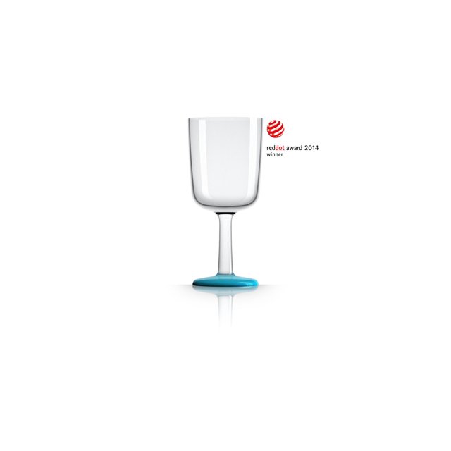 MARC NEWSON PM852 Verre à Vin - Base Antidérapante Bleu Vif - Pack de 4