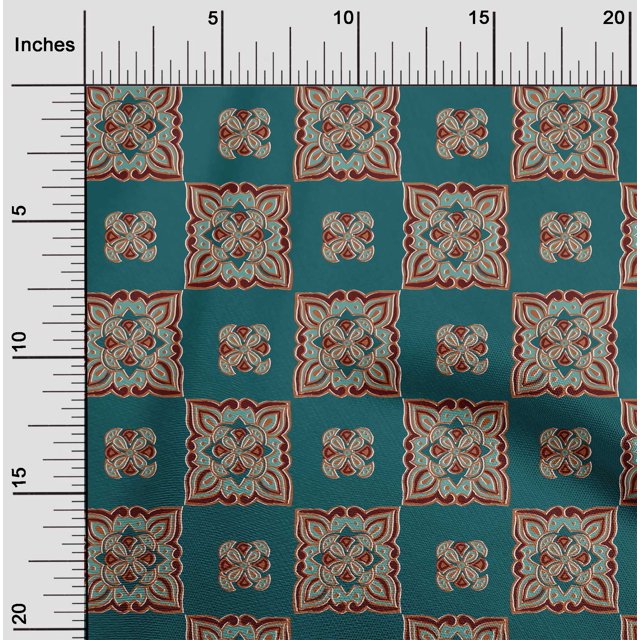 oneOone Polyester Lycra Fabric Floral Block Fabric Prints By Yard 56 Inch Wide