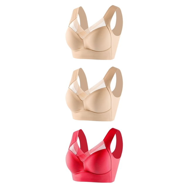 Timegard Womens Plus Size Bras No Underwire Full Coverage Mesh Breathable Comfort Everyday Bralette