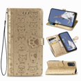 thumbnail image 1 of Étui à Rabat pour FOXDOCK OPPO A52 / A72 / A92, Étui à Rabat en Cuir PU Gaufré Chat et Chien avec Fentes pour Cartes, Support, 1 of 6