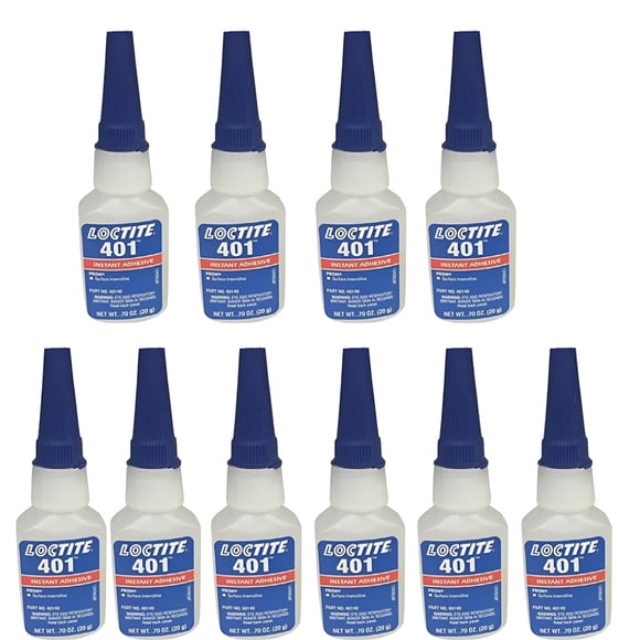 Loctite 401 Super Glue For Metal, Rubber, Ceramic Leather 10-Pack 20g