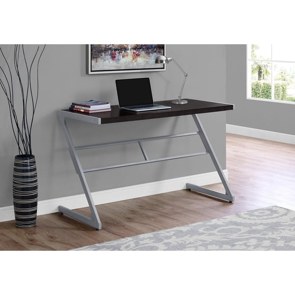 Monarch Specialties Bureau, Bureau À Domicile, Ordinateur Portable, 48"l, Travail, Métal, Stratifié, Brun, Gris, Contemporain, Moderne