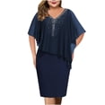 thumbnail image 2 of Meichang Robes Formelles pour Femmes Invitées de Mariage Robe Midi Grande Taille Robes en Chiffon Robe de Soirée Robe de Bal Élégante Robes à Col en V, 2 of 5