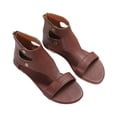 thumbnail image 2 of Mefallenssiah Large Size Flat Zipper Fish Mouth Sandals One-Strap Roman Sandals, 2 of 8