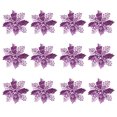 thumbnail image 1 of Shisuyan Purple Plastic Glitter Powder Flowers 12Pcs 5.9X5.9X0.4In, 1 of 8