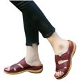 thumbnail image 4 of KIHOUT Summer Slippers for Women, Open Toe Super Soft Platform Ladies Summer Shoes Flat Sandals, 4 of 4