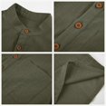 thumbnail image 3 of CHOK Boys Button Up Henley Short Sleeve Linen Cotton Tops with Pocket, 3 of 4