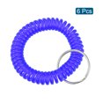 thumbnail image 3 of Unique Bargains Porte-Clés Spirale Extensible en Plastique à Ressorts de Poignet, Bleu Clair, Lot de 6, 3 of 5