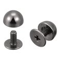thumbnail image 1 of Unique Bargains 8x5mm Screw Back Rivets Solid Round Head Leather Studs Black 10 Pack, 1 of 5