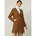 thumbnail image 2 of INSPIRE CHIC Women's Long Sleeves Button Closure Outerwear Mid Length Overcoat, 2 of 7