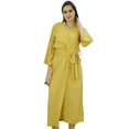 thumbnail image 4 of Bimba Peignoir Long Uni pour Femmes avec Ceinture, Modal Doux en Coton, Enveloppant, Rond, Uni, 4 of 7