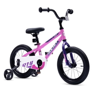 RoyalBaby Rocket Vélo d'extérieur pour enfants avec roues d'entraînement, 14 De pouce, rose