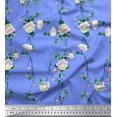 thumbnail image 1 of Soimoi Moss Georgette Fabric Leaves & Peony Floral Decor Fabric Printed Yard 42 Inch Wide, 1 of 5