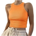 thumbnail image 3 of Yuyuzo Camisole Courte pour Femmes Décontractée Basique Sans Manches à Col Rond en Tricot Côtelé Ajustée Hauts de Sortie, 3 of 7
