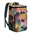 thumbnail image 1 of Vintage Boho Daisy Cooler Backpack - 20L Insulated Picnic Backpack with Mesh Side Pockets for Extra Storage, 1 of 6