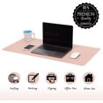 thumbnail image 2 of Table Pad, Desk Pad, 90 * 45cm Pu Leather Table Pad, Laptop Table Pad, Double-Sided (Pink / Silver), 2 of 5