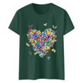 thumbnail image 4 of LUOGENLI T-shirts pour Femme pour Femmes T-Shirt Décontracté à Col Rond à Manches Courtes Haut Imprimé Élégant et Confortable T-shirts pour Femmes T-shirts Graphiques T-shirts de Pêche la Saint-Patrick Vert Foncé TG, 4 of 4