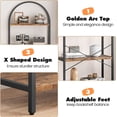 thumbnail image 2 of Ourlova 5 Tier Arched Bookcase Shelf Tall Bookcase with Storage Vertical Display Shelf Rack Modern Bookcase Wood and Metal Storage Shelving Units for Bedroom Living Room Home Office Black/Retro, 2 of 7