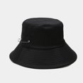 thumbnail image 3 of LinYooLi Grand Chapeau Seau pour Femmes Chapeau de Pêcheur à Large Bord Unisexe Couleur Unie avec Sangle de Menton Réglable Décoration, 3 of 8
