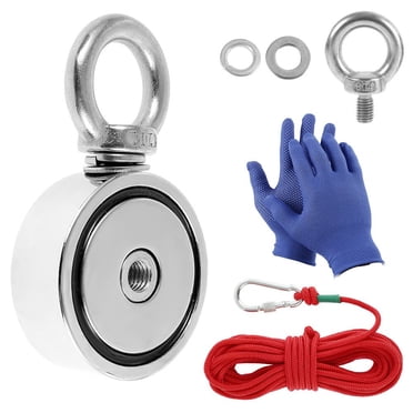 YOPTOP Aimants Puissants Kit de Pêche Aimant de Récupération Aimants en Néodyme avec Corde Durable de 10 m 120kg-300kg Aimants Puissants Double Face pour la Pêche et la Récupération Magnétique de Sauvetage