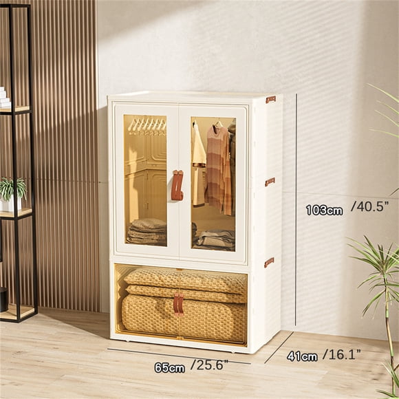 Foldable Simple Wardrobe Portable Closet Clothes Cabinet Bedroom Nursery Armoire Quick Free Install Dresser Storage Cabinet
