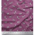thumbnail image 1 of Soimoi Pink Poly Georgette Fabric Stripe & Wild Animal Print Fabric by Yard 42 Inch Wide, 1 of 3