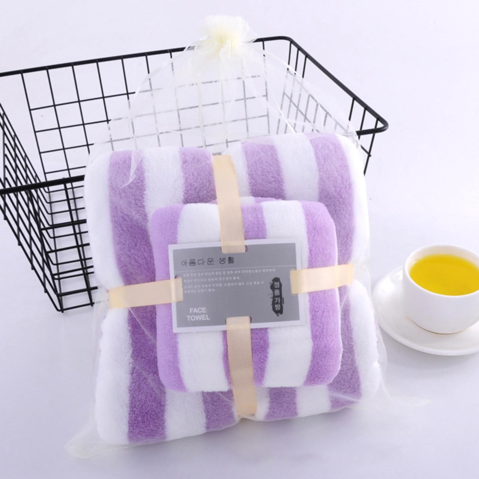 XIPYYKM Towels 2-Piece Premium Towel Set, 1 Bath Towels, 1 Hand Towels, 600 GSM 100% Ring Spun Cotton Highly Absorbent Towels for Bathroom, Gym, Hotel, and Spa (Purple)
