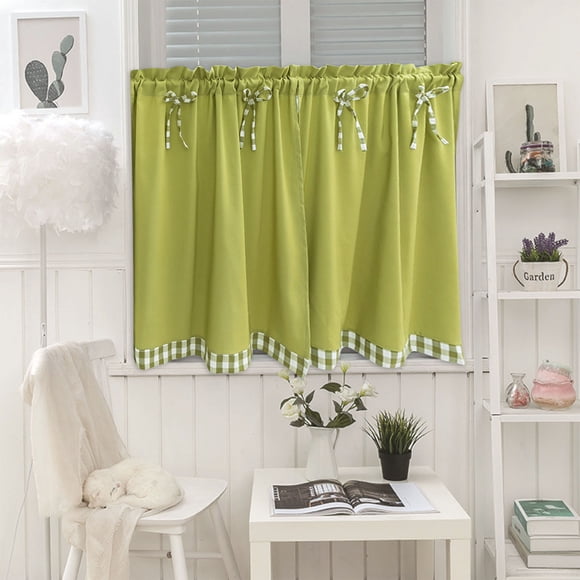 Blackout Curtains for Bedroom,Short Curtains for Small Window,Decor Melody Bow Window Curtain Valance, Style Bowknot Short Curtains Kitchen Curtains Drift Window Student Bed Curtains