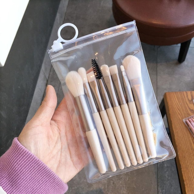 Mini Makeup Brush Set (8 Pcs), Travel Size Foundation Eyeshadow Blush Brushes