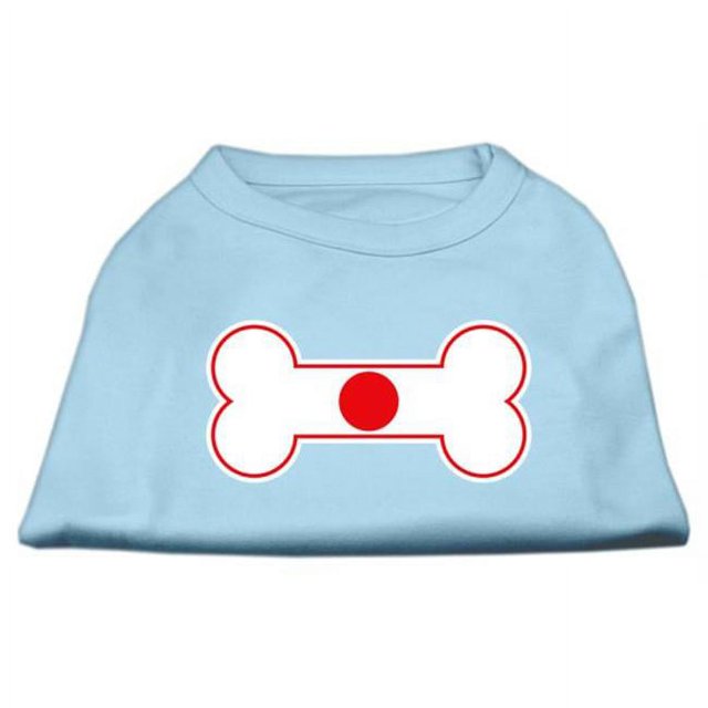 Bone Shaped Japan Flag Screen Print Shirts Baby Blue M (12)