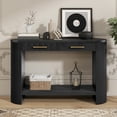thumbnail image 1 of Farmhouse Console Table for Entryway Console Table with Storage and Drawers Narrow Modern Wood Sofa Table for Living Room, Hallway,Black, 1 of 9