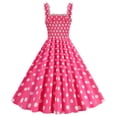 thumbnail image 4 of Ketyyh-chn99 Robes de Printemps pour Femmes 2024 Robe Élégante pour Femme Robe d'Été Manche à Volants Ample Fluide Plissée Robe Mini Rose Vif,2TG, 4 of 4