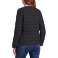 thumbnail image 3 of INSPIRE CHIC Women's Puffer Jacket Lightweight Button Down Packable Long Sleeve Coat S Black, 3 of 6