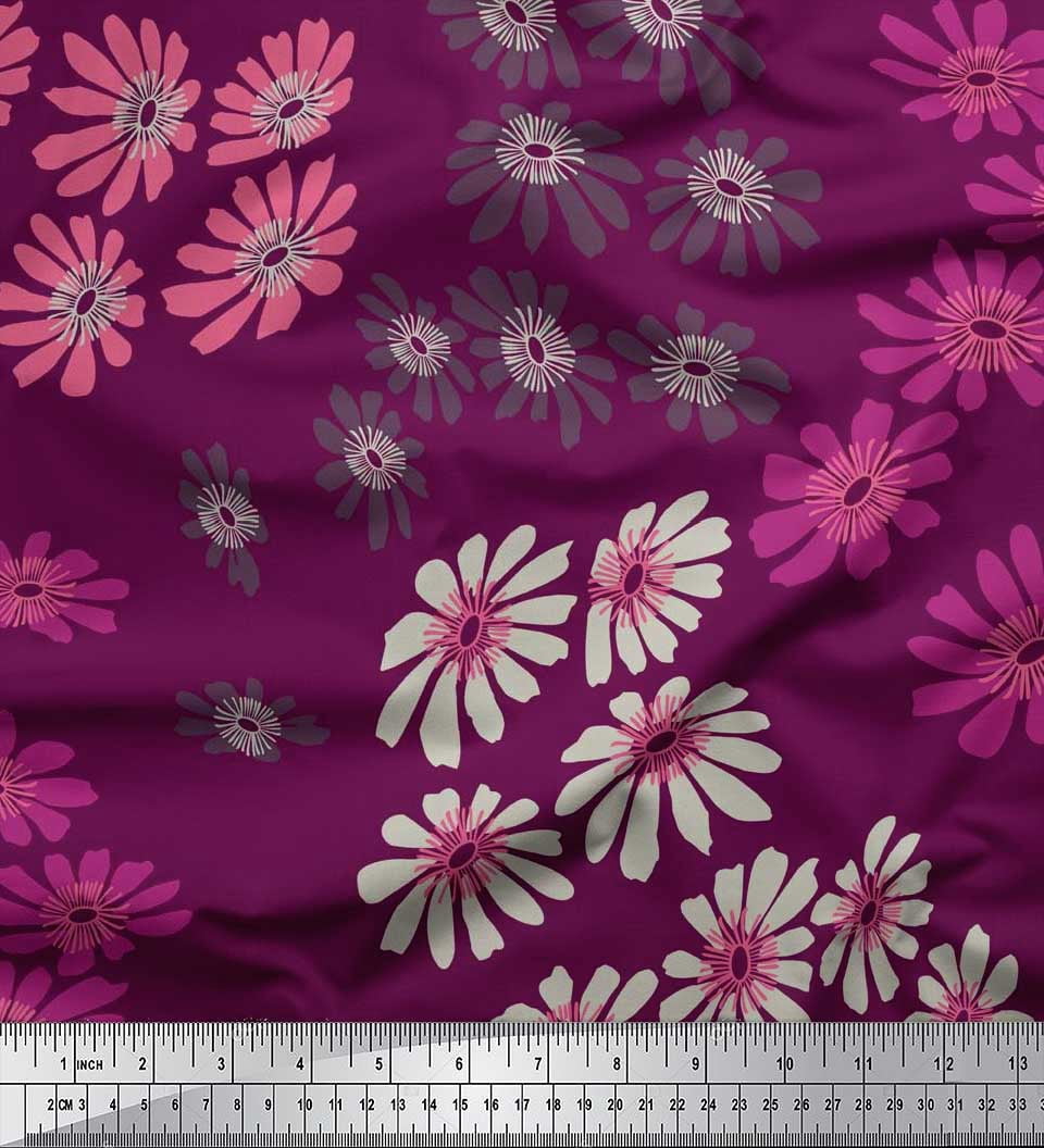 Soimoi Rayon Fabric Artistic Flower Fabric Prints By Yard 42 Inch Wide