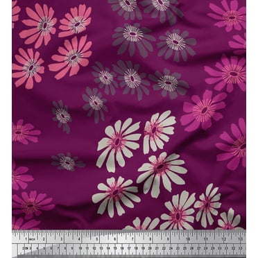 Soimoi Rayon Fabric Artistic Flower Fabric Prints By Yard 42 Inch Wide