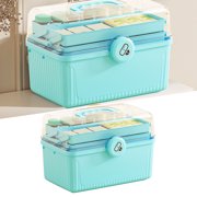 Storage Box 3 Layer Plastic Organizer for First Aid Kit Medical Supplies Medication Home Travel Outdoor