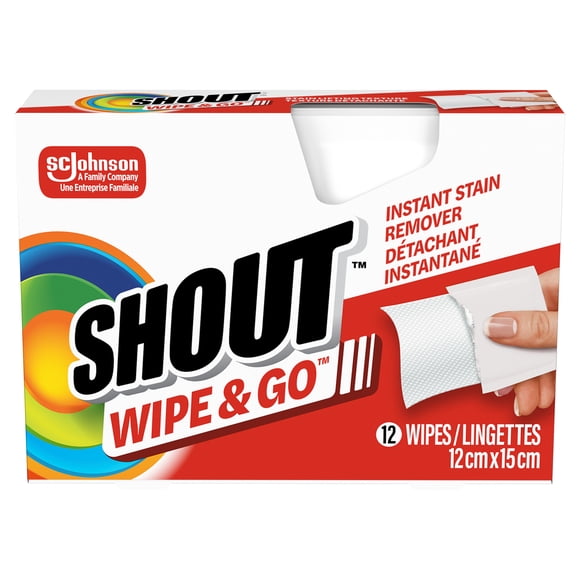 Shout® Wipe&Go™ Détachant Instantané, 12 Lingettes