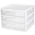 thumbnail image 2 of Sterilite Système de Rangement Empilable en Plastique Transparent, Petit, à 3 Tiroirs, (Lot de 12), 2 of 10