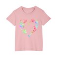 thumbnail image 2 of T-Shirts pour Filles, Enfants Garçons Filles T-shirt en Coton Mode Mignon Col Rond Imprimé Tee Manches Courtes Haut, 2 of 5