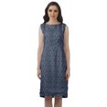 thumbnail image 1 of Moomaya Knee Length Summer Dresses Printed Back Slit Boat Neck Shift Dress, 1 of 4