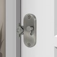 thumbnail image 1 of ORUYROP 90 Degree Locking Privacy Lock Sliding barn Door Latch Right Angle Door Clasp cam Lock (Large Silver), 1 of 4