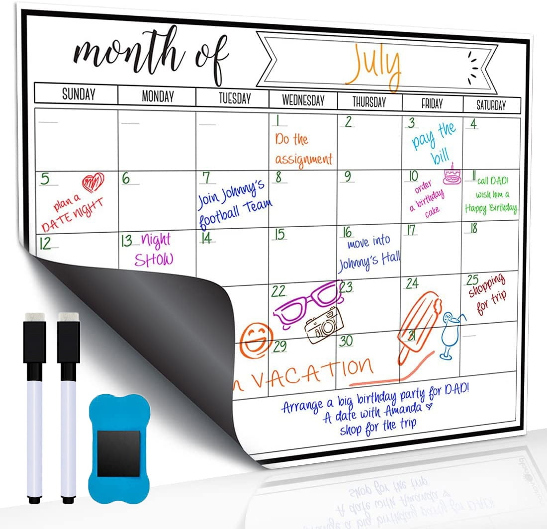 y Magnetic Dry Erase Calendar Board for Refrigerator Monthly&Weekly Calendar Whiteboard Organizer Planner